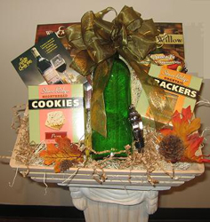 wine and crackers gift basket